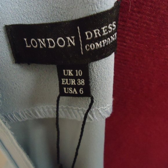 London Dress Company Size 6 Pale Blue Sleeveless Front Pleated Dress - Picture 11 of 11